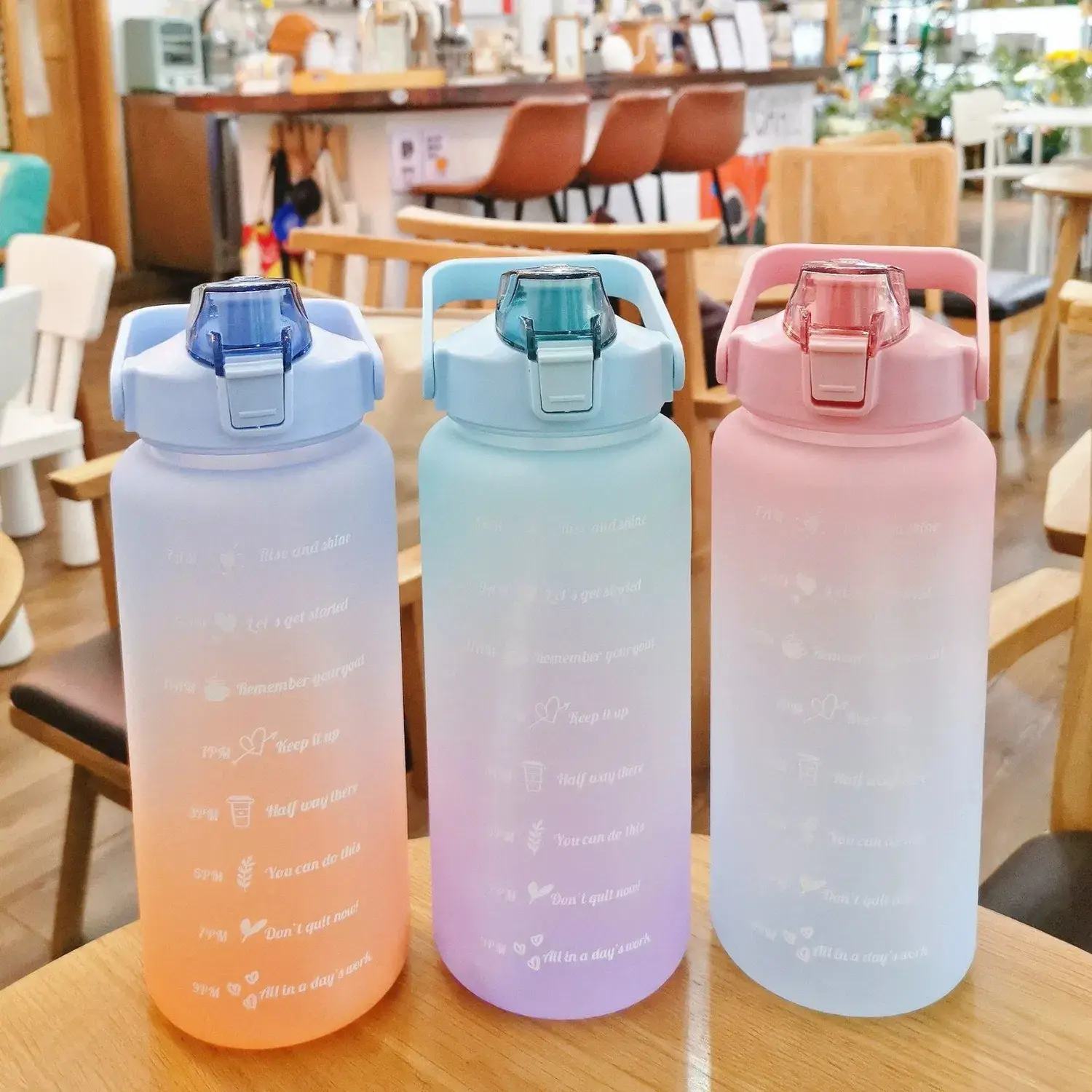 Chai nước thể thao 2L cùng ống hút sáng tạo - Bình jug nhựa PC chất lượng cao