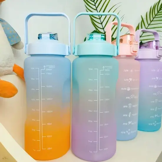 Chai nước thể thao 2L cùng ống hút sáng tạo - Bình jug nhựa PC chất lượng cao hình ảnh 1-description