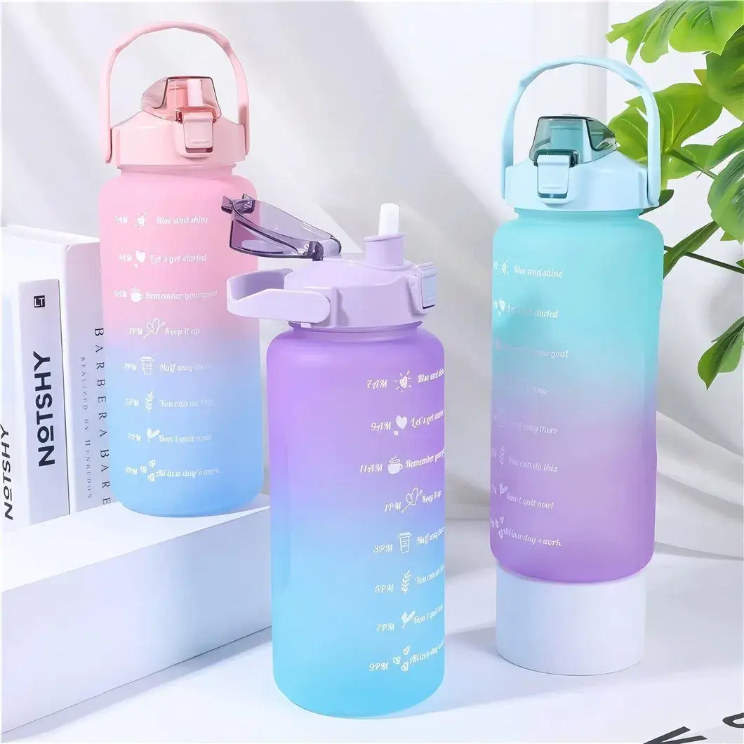 Chai nước thể thao 2L cùng ống hút sáng tạo - Bình jug nhựa PC chất lượng cao hình ảnh 12-description