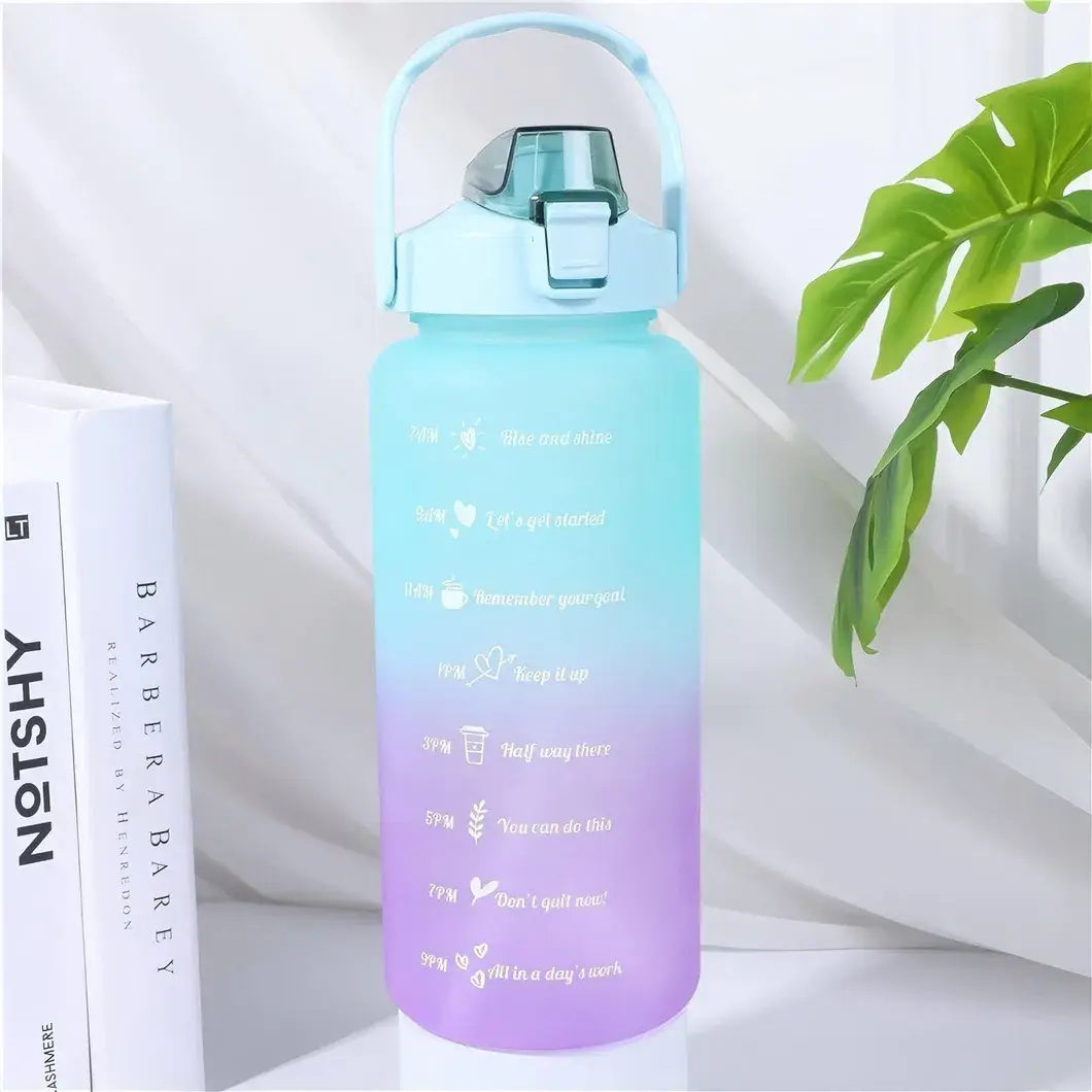 Chai nước thể thao 2L cùng ống hút sáng tạo - Bình jug nhựa PC chất lượng cao hình ảnh 17-description