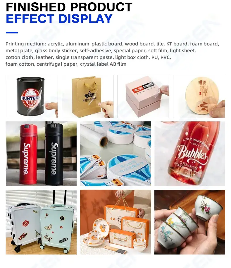 Máy in UV Dtf cuộn cuộn A3 với đầu đôi UV Dtf cho ốp lưng điện thoại, kính, bao bì cốc nhựa và các ứng dụng công nghiệp khác