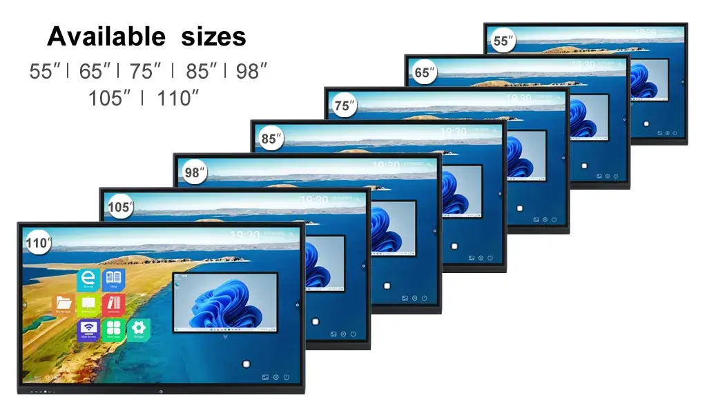 Panel LCD tương tác cảm ứng hồng ngoại 85 inch - Miboard Kiosk, hiển thị đa điểm 4K cho hội nghị và họp bảng trắng