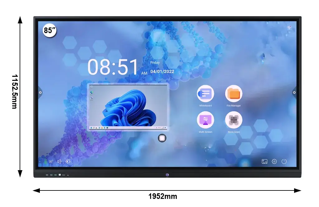 Panel LCD tương tác cảm ứng hồng ngoại 85 inch - Miboard Kiosk, hiển thị đa điểm 4K cho hội nghị và họp bảng trắng hình ảnh 17-description