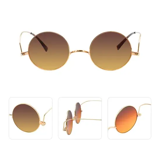 Kính Mát Tròn Unisex Chất Lượng Cao UV 400, Thiết Kế Mới Nhất Bằng Kính Thủy Tinh Nhật Bản