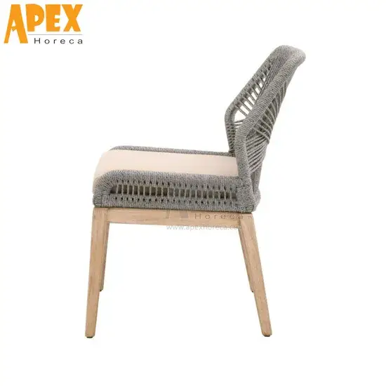 Ghế ăn nhôm lưng bện dây olive chống nước và tia UV - Sự lựa chọn hoàn hảo cho bữa ăn ngoài trời