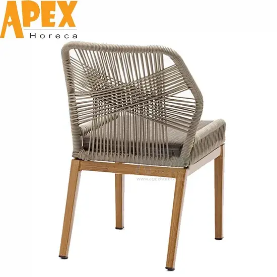 Ghế ăn nhôm lưng bện dây olive chống nước và tia UV - Sự lựa chọn hoàn hảo cho bữa ăn ngoài trời