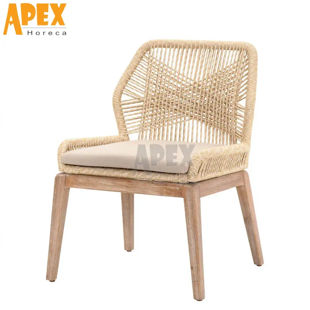 Ghế ăn nhôm lưng bện dây olive chống nước và tia UV - Sự lựa chọn hoàn hảo cho bữa ăn ngoài trời