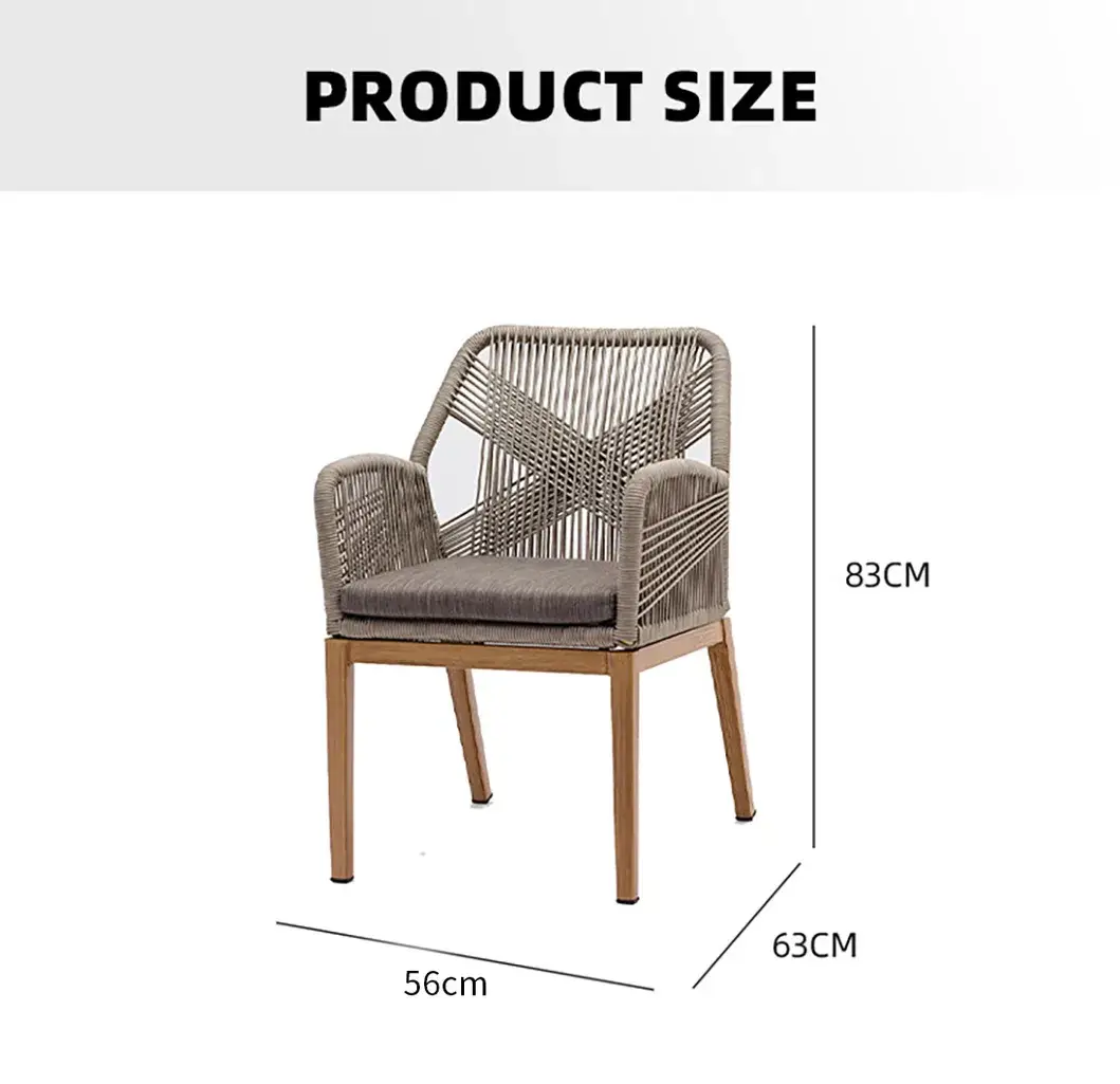 Ghế ăn nhôm lưng bện dây olive chống nước và tia UV - Sự lựa chọn hoàn hảo cho bữa ăn ngoài trời hình ảnh 14-description