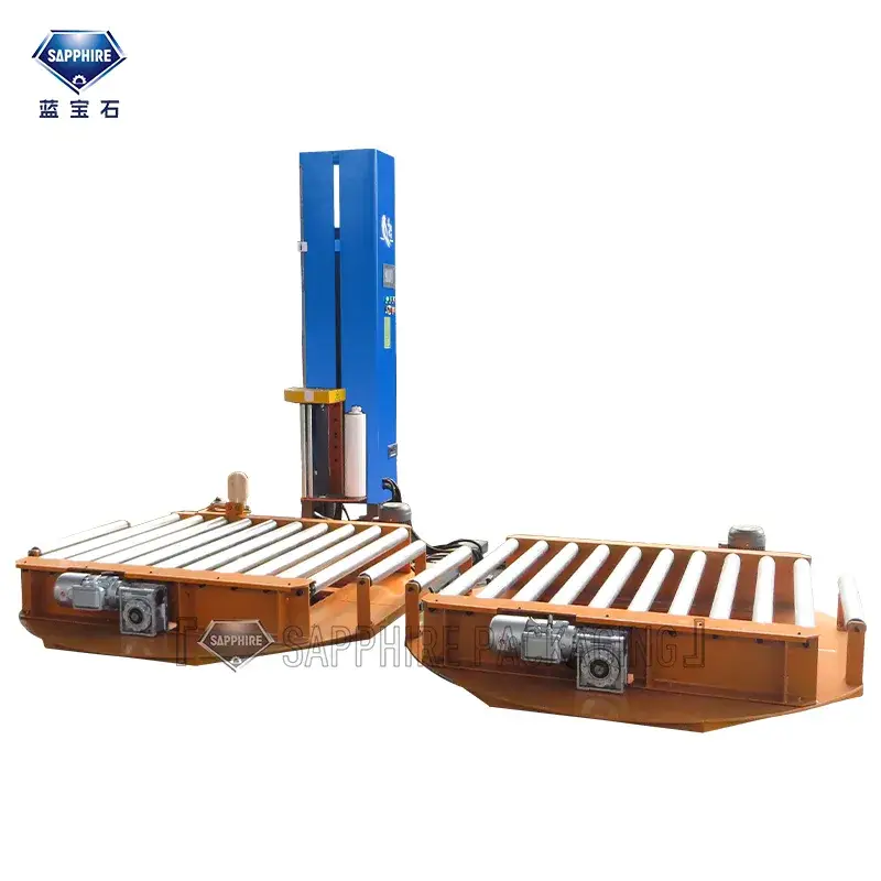 Máy quấn tự động trực tuyến với công nghệ hiện đại, giúp đóng gói sản phẩm bằng màng co một cách nhanh chóng