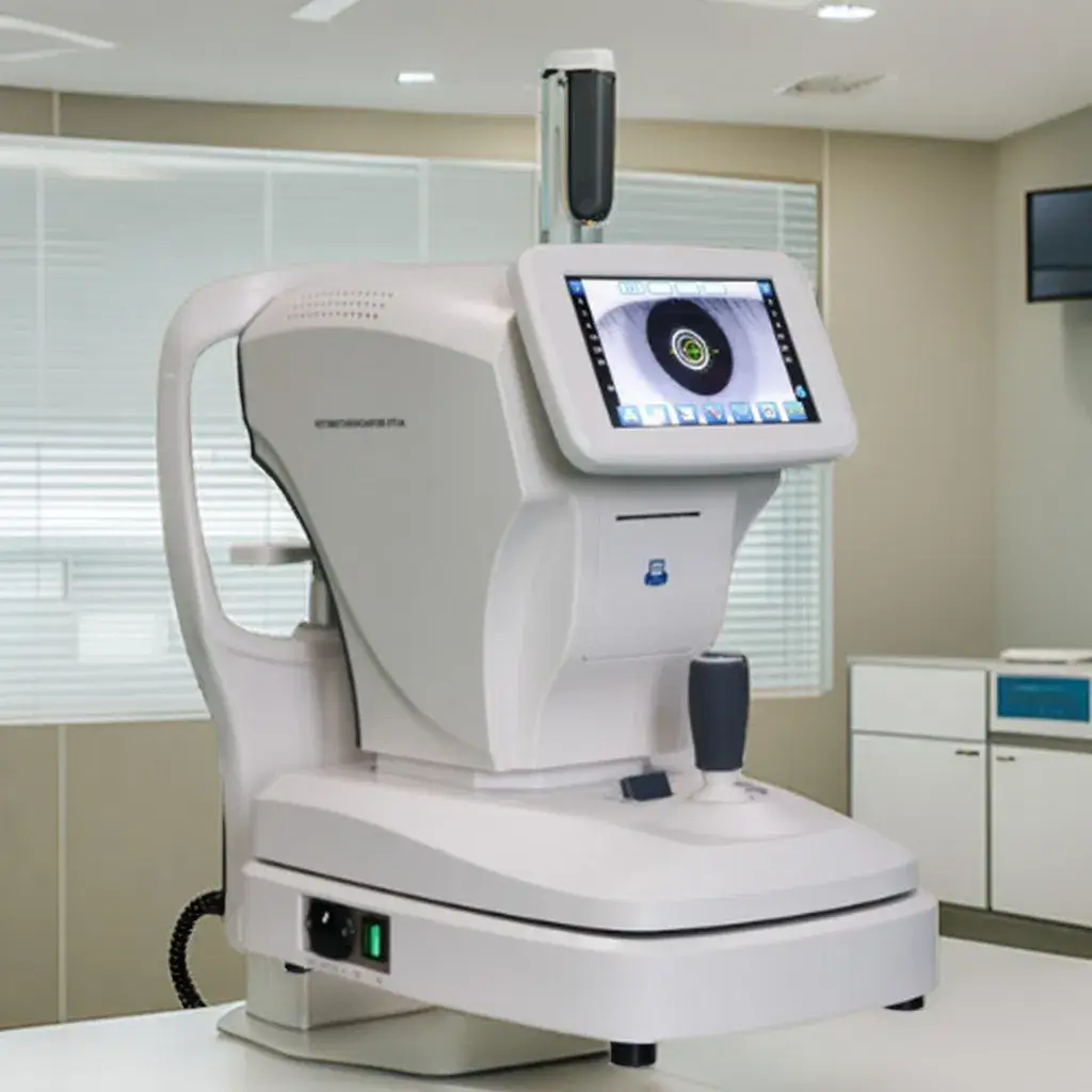 Máy đo khúc xạ mắt tự động từ thương hiệu Trung Quốc, phù hợp cho việc sử dụng tại các cơ sở y tế về mắt