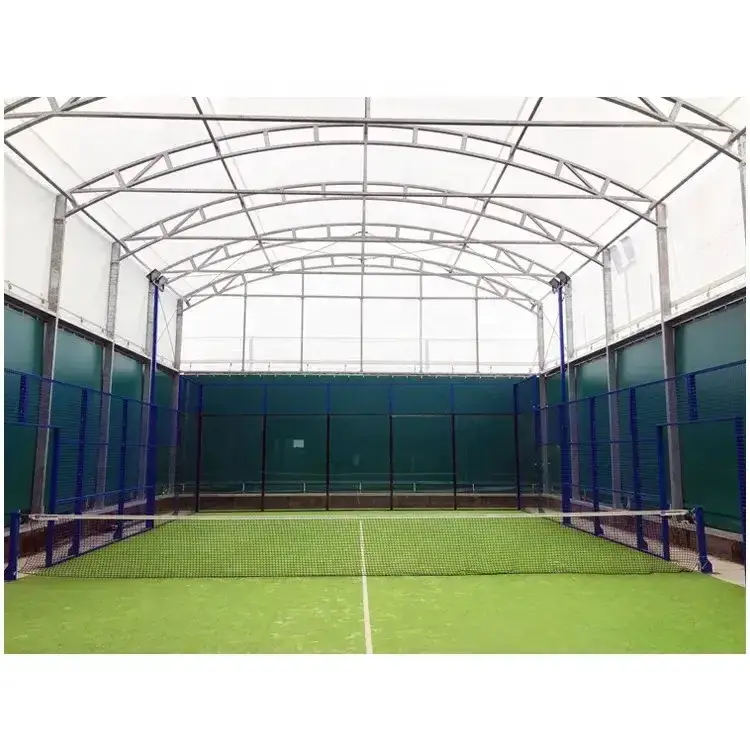 Sân quần vợt padel ngoại trời kích thước lớn - Cam kết với tiêu chuẩn CE và mái che chất lượng