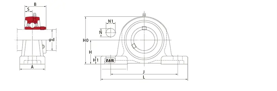 Bạc đạn khối gối UCP Series dành cho ngành luyện kim và băng tải vật liệu: UCP 212, UCP212-36, UCP212-38, UCP212-39 hình ảnh 12-description