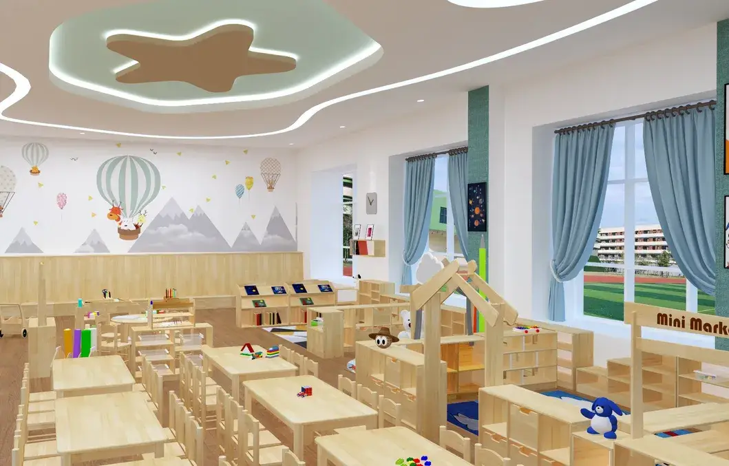 Đồ nội thất trẻ em bằng gỗ cho lớp học mẫu giáo và trường mầm non hiện đại hình ảnh 18-description