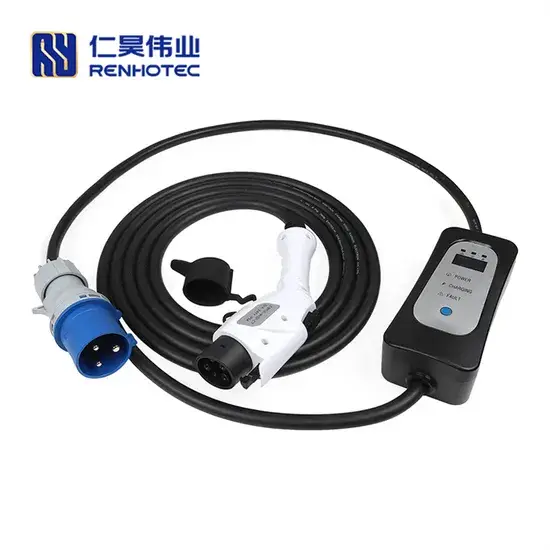 Bộ Kết Nối Sạc EV 32A Loại SAE 1 Di Động với Hộp Điều Khiển Dây Sạc EV J1772 và Phích Cắm Công Nghiệp Cee 5