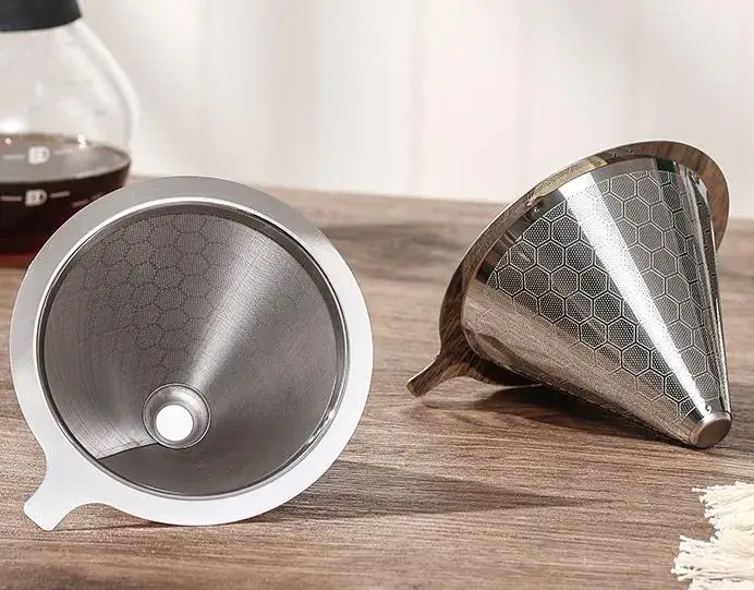 Thiết bị lọc cà phê và trà từ thép không gỉ, lưới mịn kép, công cụ thủ công chất lượng hình ảnh 21-description