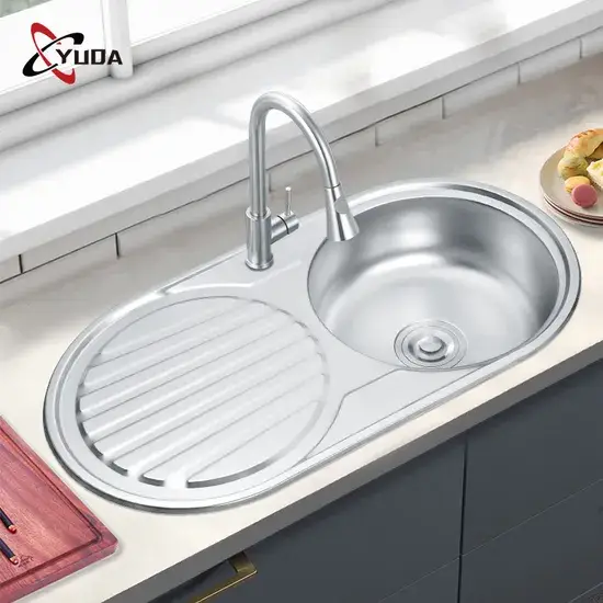 Bồn rửa bát chất liệu thép không gỉ, phù hợp cho phong cách thiết kế nhà bếp hiện đại hình ảnh 1-description