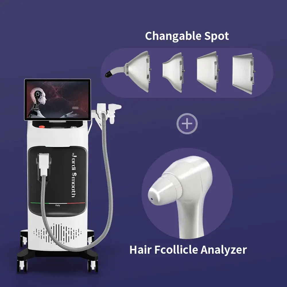 Máy triệt lông chuyên nghiệp sử dụng công nghệ laser Alexandrite Platinum và diode