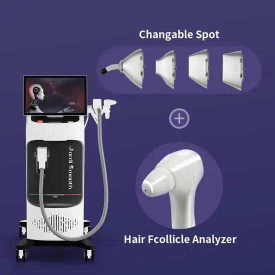 Máy triệt lông chuyên nghiệp sử dụng công nghệ laser Alexandrite Platinum và diode