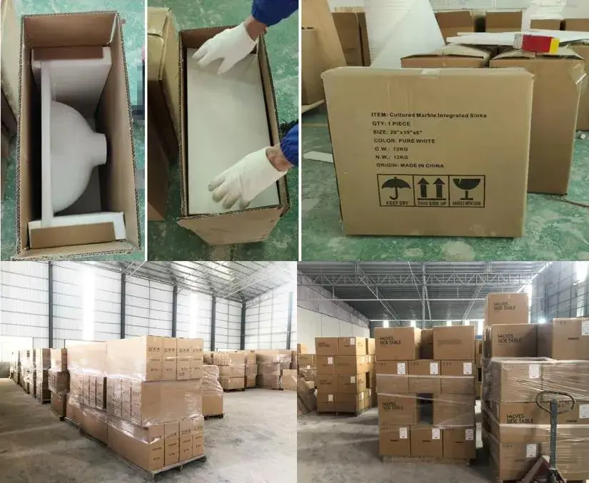 Bán bồn rửa treo tường chất lượng cao từ đá cẩm thạch trắng, bồn rửa console hình chữ nhật đá nhân tạo hình ảnh 14-description