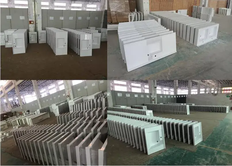 Bán bồn rửa treo tường chất lượng cao từ đá cẩm thạch trắng, bồn rửa console hình chữ nhật đá nhân tạo hình ảnh 13-description