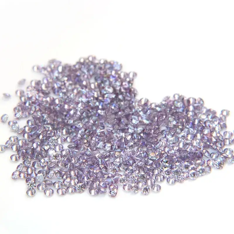 Đá quý Moissanite màu tím, tròn bóng, mịn nhỏ - Sự lựa chọn hoàn hảo cho trang sức