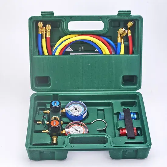 Đồng hồ đo manifold R404A được làm từ đồng, có kính quan sát
