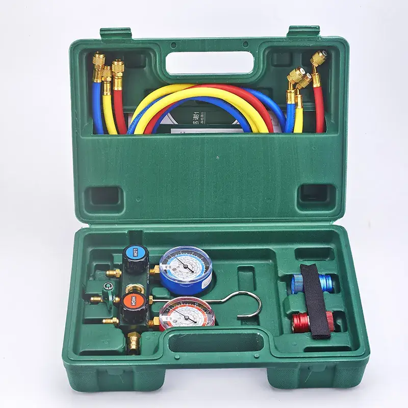 Đồng hồ đo manifold R404A được làm từ đồng, có kính quan sát