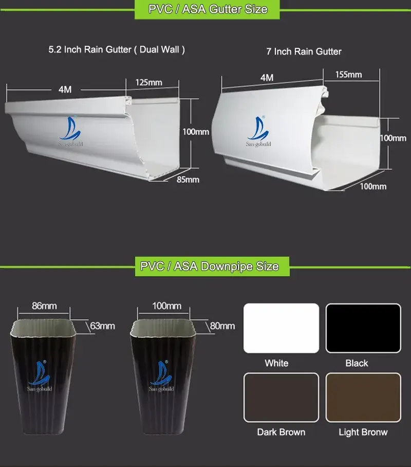 Bộ sản phẩm máng xối PVC và phụ kiện thoát nước đa dạng hình ảnh 15-description