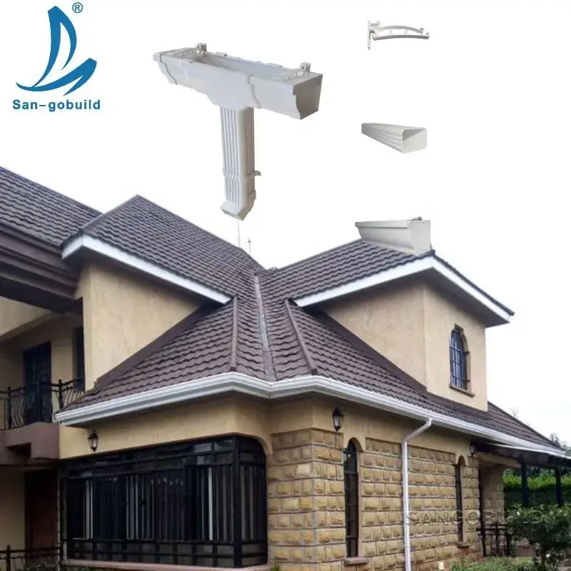 Bộ sản phẩm máng xối PVC và phụ kiện thoát nước đa dạng