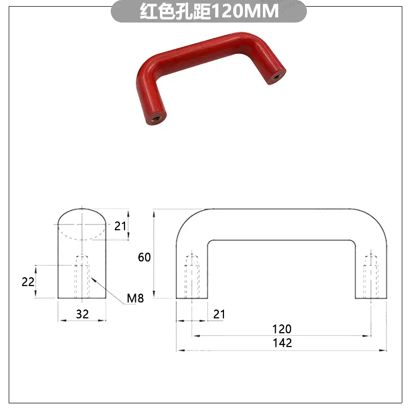 Vòi nhựa công nghiệp màu đỏ với ren bên trong và tay cầm kích thước lớn hình ảnh 12-description