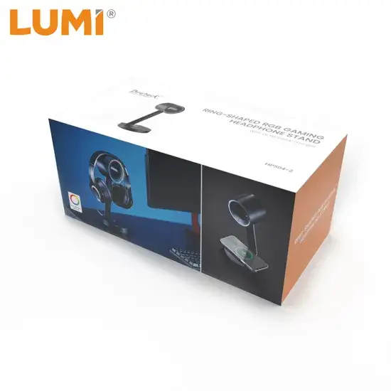 Giá đỡ tai nghe hình vòng tích hợp sạc không dây và đèn RGB cho người chơi game