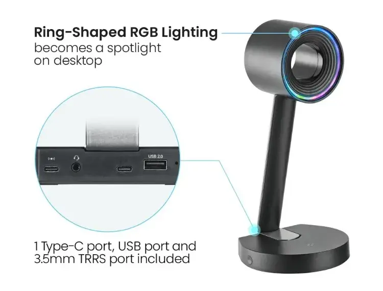 Giá đỡ tai nghe hình vòng tích hợp sạc không dây và đèn RGB cho người chơi game hình ảnh 16-description