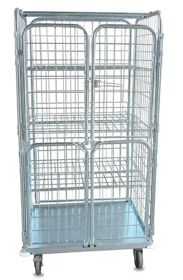 Xe đẩy chứa đồ gập lại từ thép mạ kẽm, tiện lợi cho việc đựng đồ giặt di động