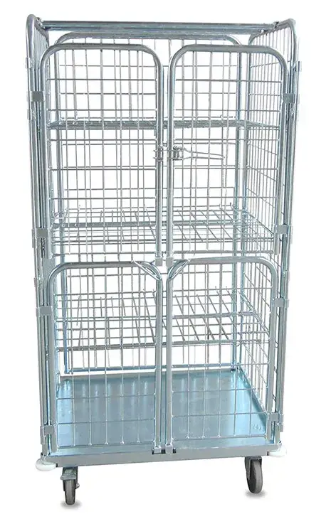 Xe đẩy chứa đồ gập lại từ thép mạ kẽm, tiện lợi cho việc đựng đồ giặt di động