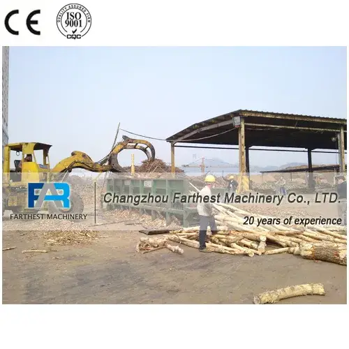 Máy bóc vỏ cây tự động dành cho sản xuất viên gỗ trong nhà máy