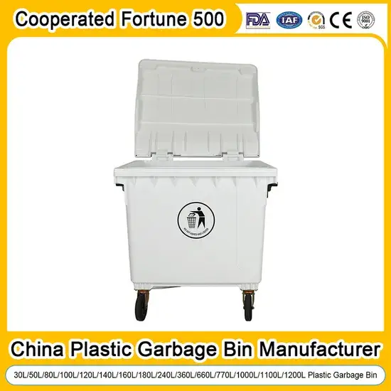 Thùng chứa chất thải ngoại trời có bánh xe dung tích 660L và 1100L hình ảnh 1-description