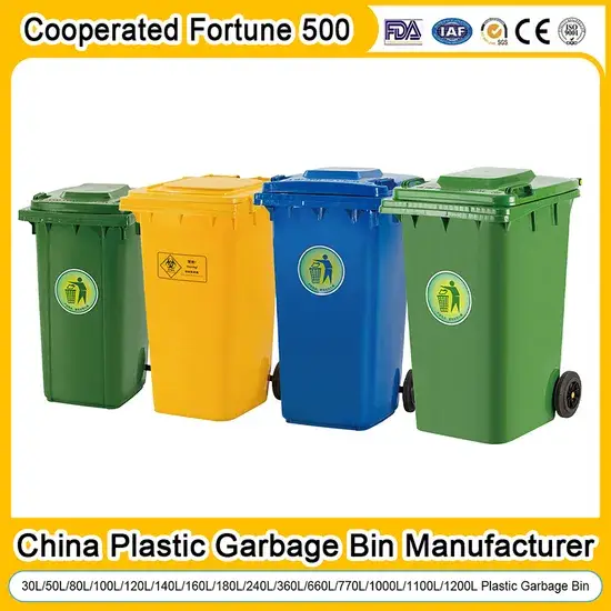 Thùng chứa chất thải ngoại trời có bánh xe dung tích 660L và 1100L