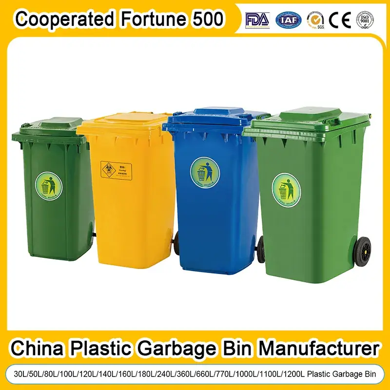 Thùng chứa chất thải ngoại trời có bánh xe dung tích 660L và 1100L