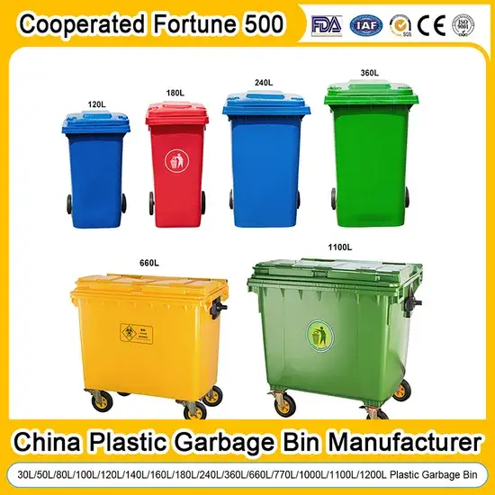 Thùng rác nhựa dung tích lớn từ 100 đến 1200 lít chất lượng bền bỉ và đáng tin cậy