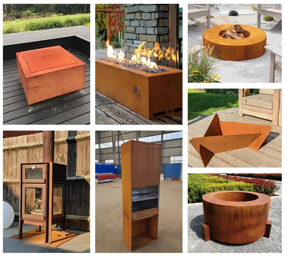 Lò Sưởi Được Làm Từ Thép Corten, Kiểu Dáng Chóp Gỉ, Phong Cách Ngoại Thất, Kích Thước 120cm hình ảnh 19-description