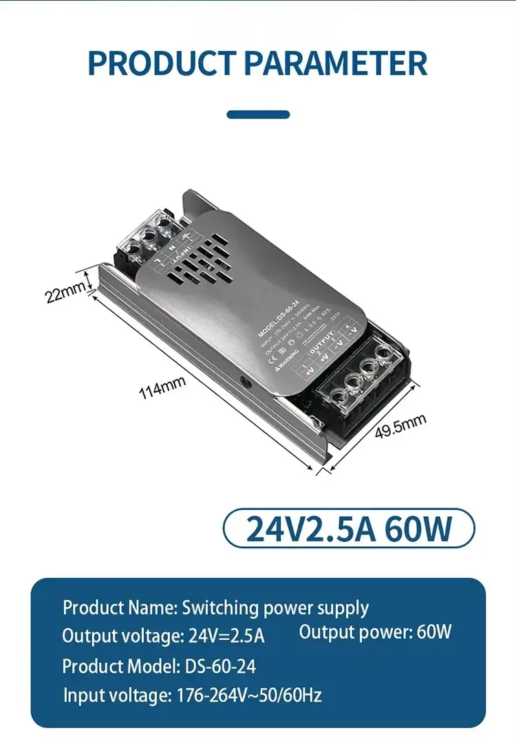 Bộ nguồn chuyển đổi S-250-12 110V/220V, hỗ trợ 3D Máy in, công suất 240W hình ảnh 13-description