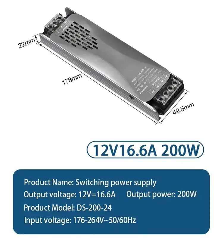 Bộ nguồn chuyển đổi S-250-12 110V/220V, hỗ trợ 3D Máy in, công suất 240W hình ảnh 15-description