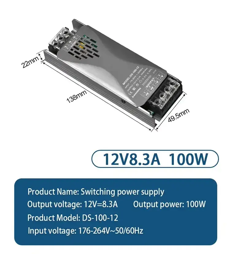 Bộ nguồn chuyển đổi S-250-12 110V/220V, hỗ trợ 3D Máy in, công suất 240W hình ảnh 14-description