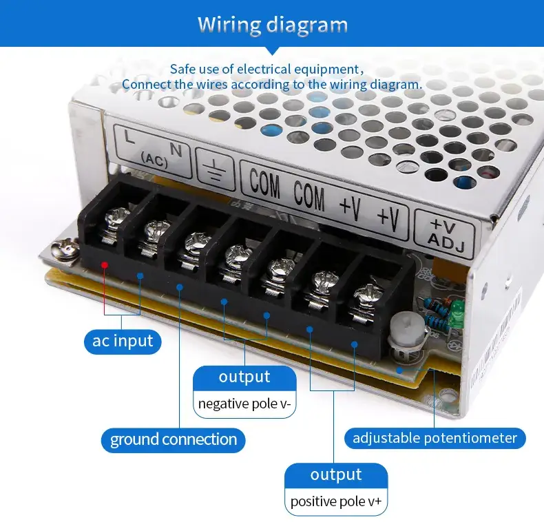 Bộ nguồn chuyển đổi điện AC sang DC S-50-24, sản phẩm chất lượng từ nhà sản xuất Trung Quốc hình ảnh 15-description
