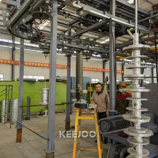 Thiết bị phun cát SA3.0 giúp làm sạch vành xe nhôm hình catenary