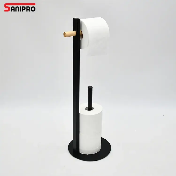 Đầu giữ giấy vệ sinh đa năng màu đen mờ Sanipro - lựa chọn lắp đặt dễ dàng và tiện lợi
