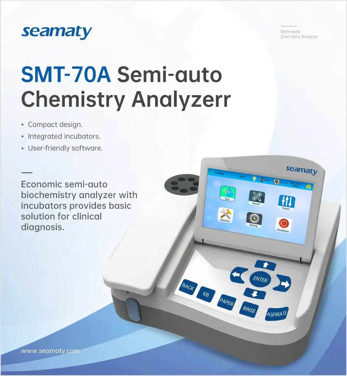 Máy phân tích hóa học tự động Seamaty SMT-70A cho phòng thí nghiệm y tế và y tế