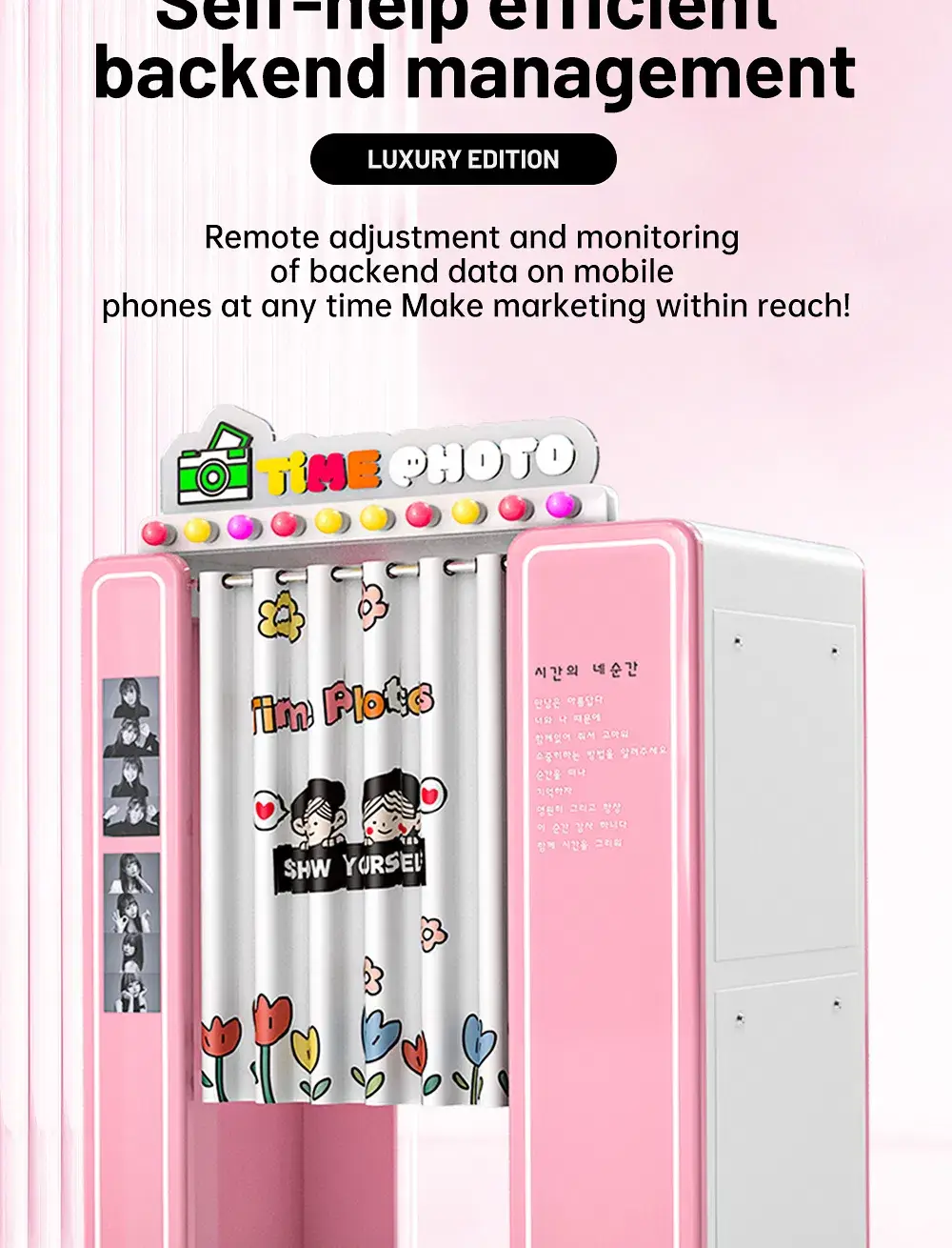 Phòng chụp ảnh tự phục vụ với Máy in tích hợp, có bán tiền xu sẵn sàng phục vụ bạn hình ảnh 23-description