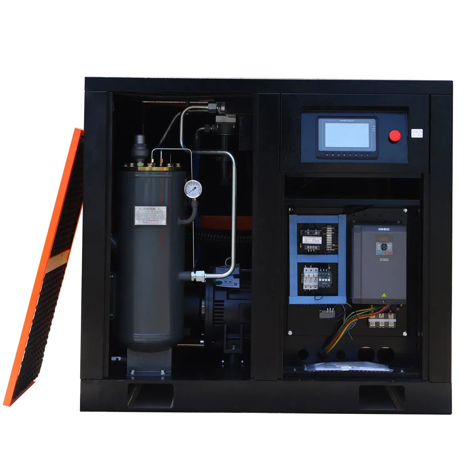 30kw 40HP Máy nén khí vít xoắn truyền động trực tiếp, im lặng ở áp suất 7bar 8bar 10bar, sử dụng tốc độ cố định hoặc tốc đo biến đổi (PM VSD)