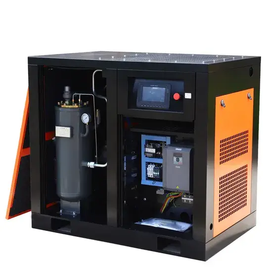 30kw 40HP Máy nén khí vít xoắn truyền động trực tiếp, im lặng ở áp suất 7bar 8bar 10bar, sử dụng tốc độ cố định hoặc tốc đo biến đổi (PM VSD)